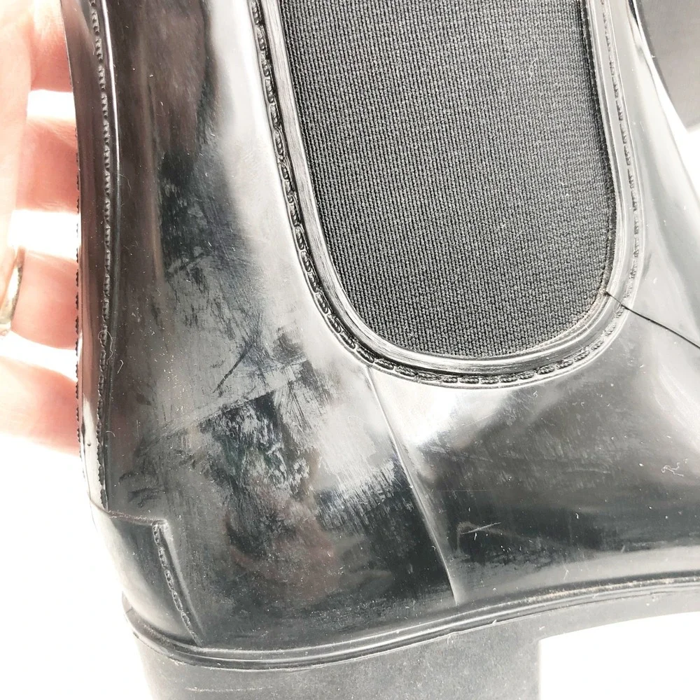 Sam Edelman Shoes Womens 8 Tinsley Black Patent Leather Chelsea Rain Boots